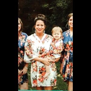 Matching floral robes 1 adult 1 small child